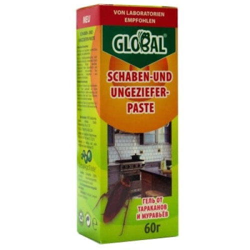 Паста Global для знищення тарганів і шкідливих комах, 60 г в тубі