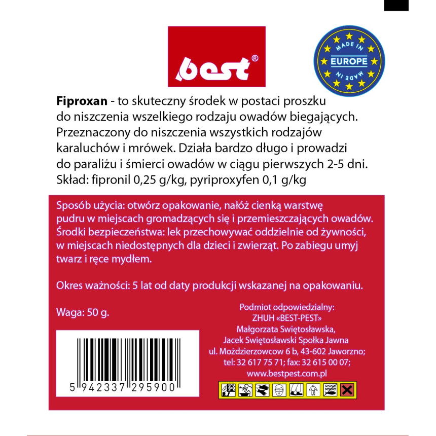 Фіпроксан (порошок від тарганів та мурах) 50г